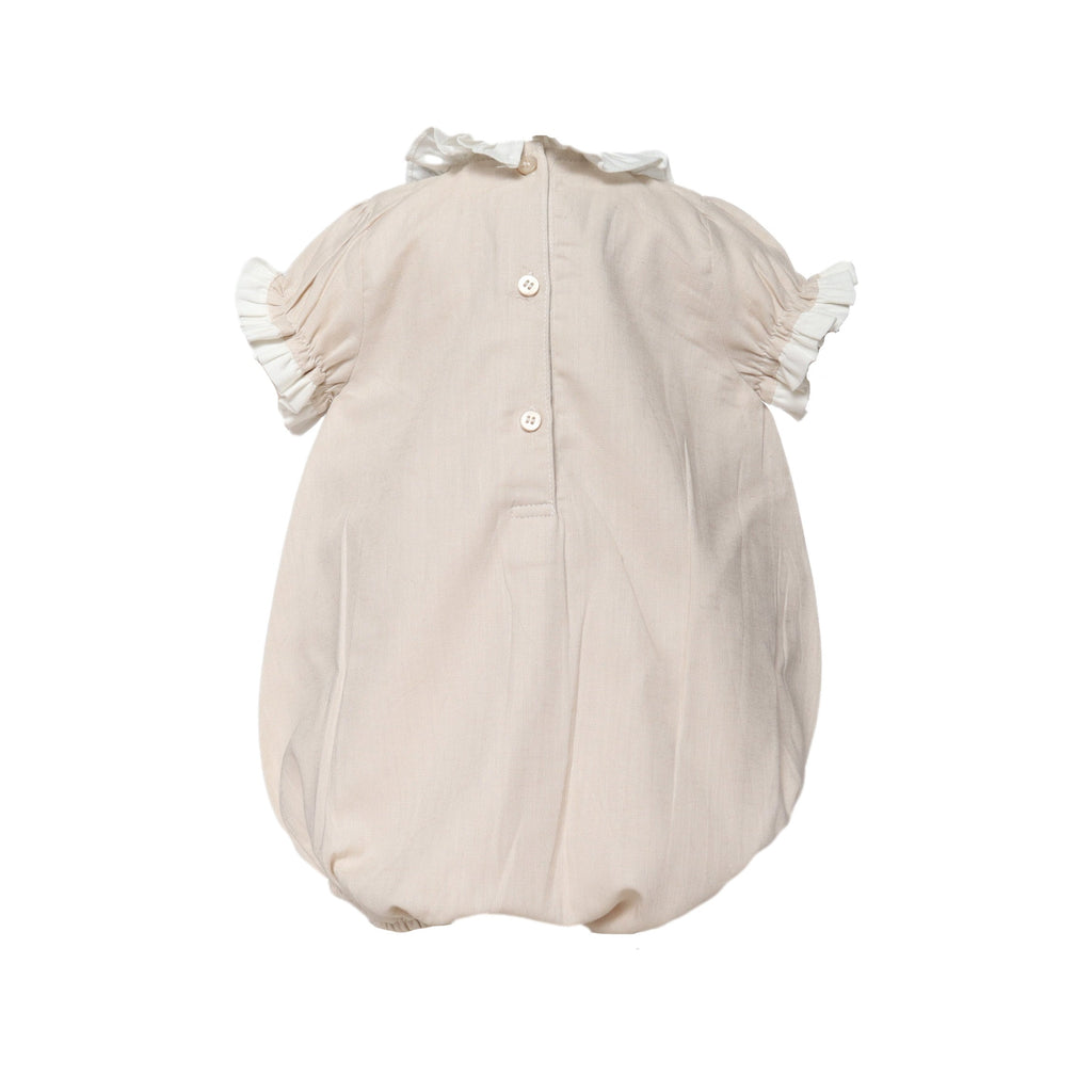 Baby Girl Linen Bubble with Ruffle Collar