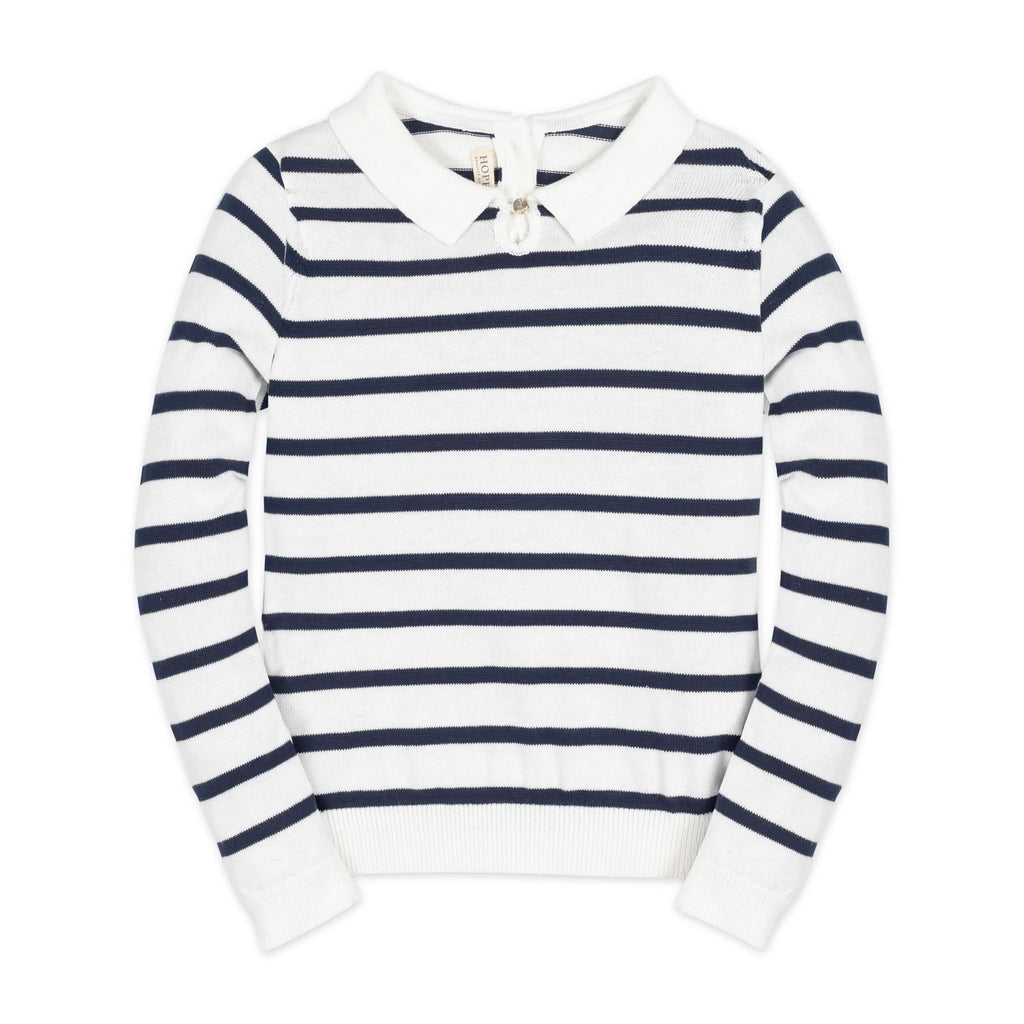 Organic French Collared Keyhole Sweater