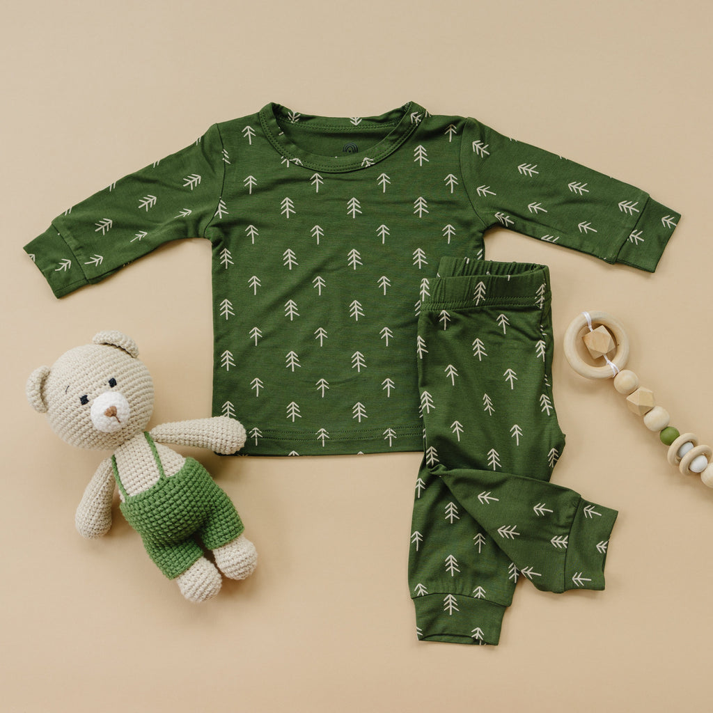 Christmas Tree Bamboo Pajamas - 2pc Set