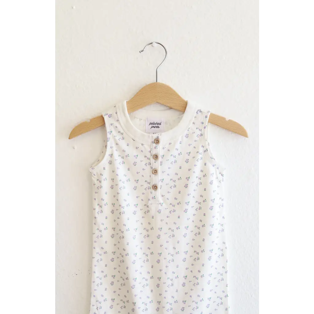 Super Soft Organic Cotton Henley Romper for Babies with Floral Print